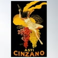 thumbnail image 2 of Asti Cinzano - Asti Spumante - Italian Sparkling White Wine - Vintage Advertising Poster By Leonetto Cappiello Poster Wall Art, Modern Wall Decor For Living Room Bedroom, 16x24 UNFRAMED, 2 of 3