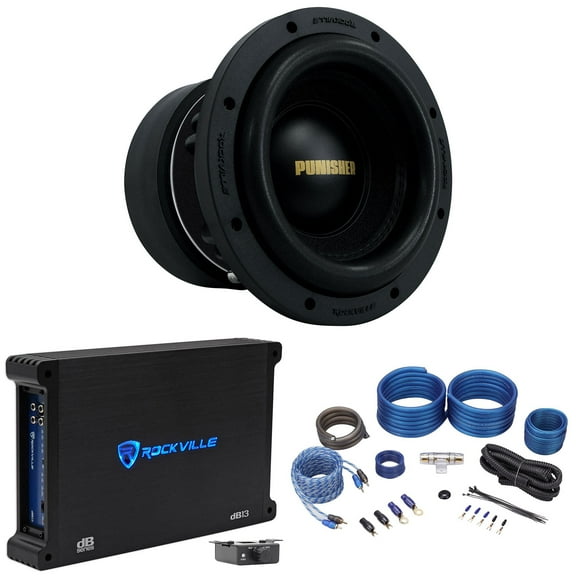 Rockville Punisher 8D1 8" 750w RMS Competition Car Subwoofer Mono Amplifier Amp