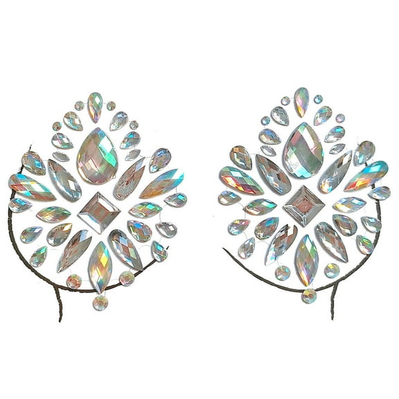 TUITOONM Festival Chest Decoration Stickers Sparkling Acrylic Body Jewels for Parties, Halloween & Cosplay, Easy Peel & Stick