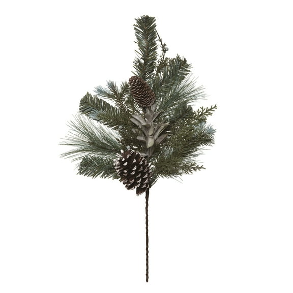 Transpac 22 Inch Green Christmas Spray with Foliage Artificial Stems for Holiday Decor