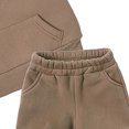 thumbnail image 5 of Boys Short Sets, Hoodie Sweat Suit Long Sleeve Hoody Tops And Elastic Waist Shorts Set 6-12 Months 12-24 Months 2T 3T 4T 5T 6T 7T 12-24 Months Brown, 5 of 6