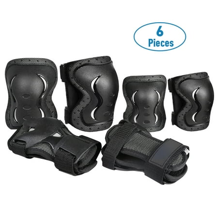 6 PCS Protective Gear Set Kids Bike Knee Pads and Elbow Pads w/ Wrist Guards Adults Children Skate Cycling Sports Knee Elbow Protective Pads Gear