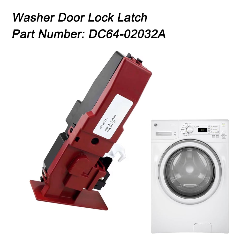 DC64-02032A Washer Door Lock Latch, 110V Automatic Washing Machine Door Lock Switch, Replace 2002546, AP4567166, PS4211604, EAP4211604
