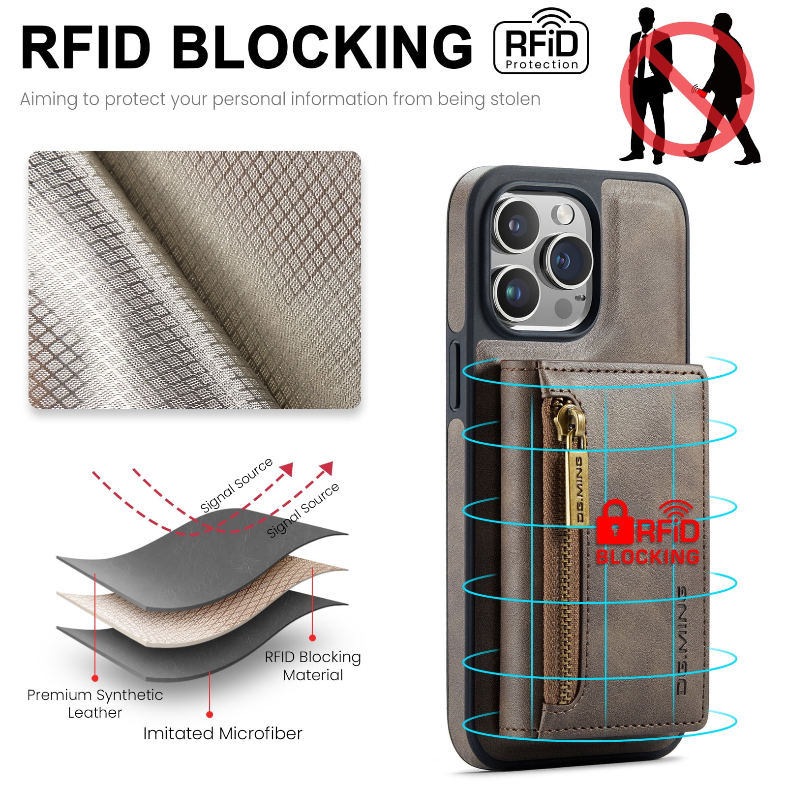 TopPerfekt Leder Flip Case Für IPhone 16 Pro Max – Mit Kartenfächern, Kickstand, Magnetischem Verschluss