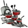 thumbnail image 1 of Tramontina PrimaWare 18 Pc Aluminum Nonstick Cookware Set – Red, 1 of 6
