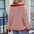 thumbnail image 5 of Womens Off the Shoulder Sweater 2025 Fall Winter Long Sleeve Striped Sweater Oversized Knitted Pullover Tops Red S, 5 of 6