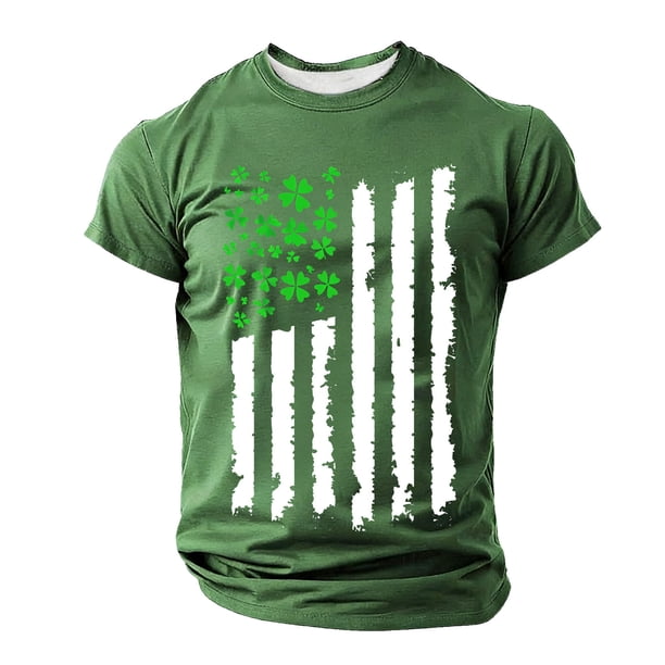 Mens Camisetas Casual Impreso Cuello Redondo Manga Corta Suéter Top de Fitness para Deportes de Uso Diario