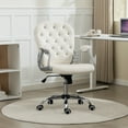 thumbnail image 2 of Vinsetto Office Desk Chair, 360° Swivel Computer Chair, Cream White, 2 of 10