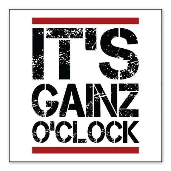 DistinctInk Custom Bumper Sticker - 8" x 8" Decorative Decal - White Background - It's Gainz O'Clock Working Out