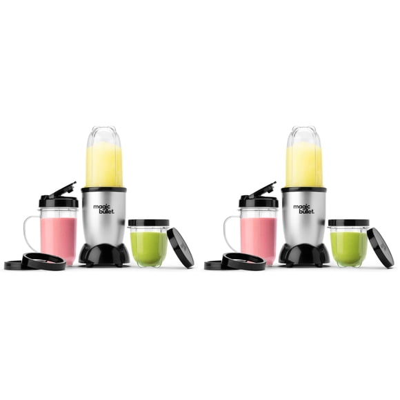 Blender Magic Bullet Small Silver, 250 W, juego de 11 piezas, paquete de 2
