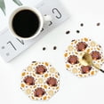 thumbnail image 5 of Balery 6 Pcs Fall Turkeyleather Coasters Set, Drink Table Cup Coasters For Living Room Kitchen Coffee Decor, 5 of 9