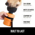 thumbnail image 3 of GORILLA GRIP Dog Water Bottle, 12 oz Pet Travel Squeeze Bottle, Food Grade Silicone, Orange, 3 of 10