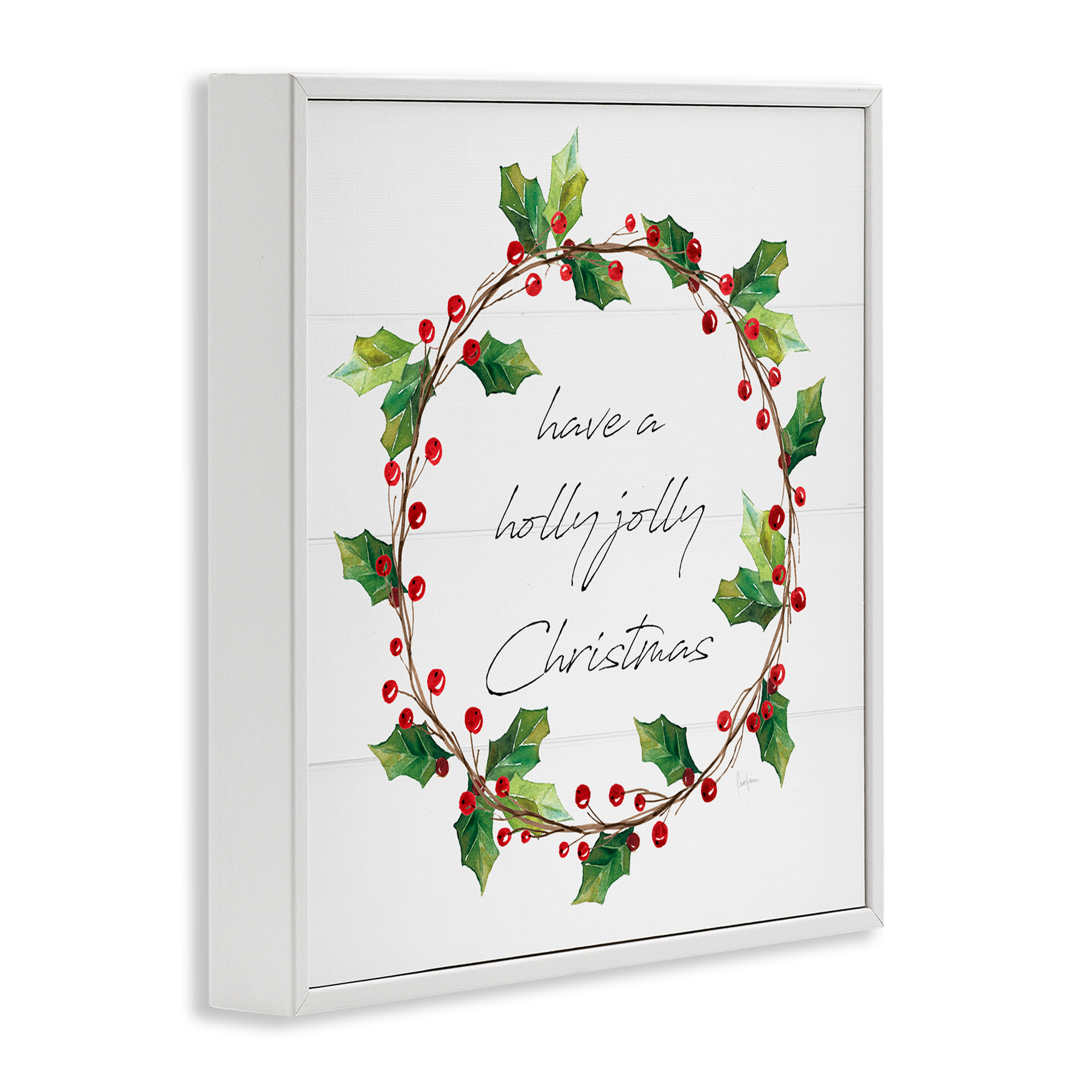 Stupell Industries Christmas Seasonal Phrase Holiday Painting White Framed Art Prints Wall Art, 24 x 24
