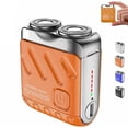 thumbnail image 1 of Mini Electric Explosive Shaver, 2025 New Upgrade Pocket Shaver for Men, Double Head Washable Electric Razor with Led Power Display, Portable Rotary Dual Ring Razors for Home Travel (Orange), 1 of 7