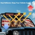 thumbnail image 4 of Uorisanigo Horse American Flag Windshield Sun Shade for Jeep Wrangler TJ JK JKU 1996-2018, Car Sunshades Heat Shield, Aluminum Foil Structure Protect Your Car from Sun Heat & Glare Best UV Ray, 4 of 7