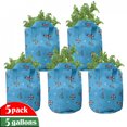 thumbnail image 1 of Lighthouse Grow Bags 5-Pack, Polka Dots Marine, Heavyduty Fabric Pots with Handles for Plants, 2 Sizes, Blue Red White, by Ambesonne, 1 of 3