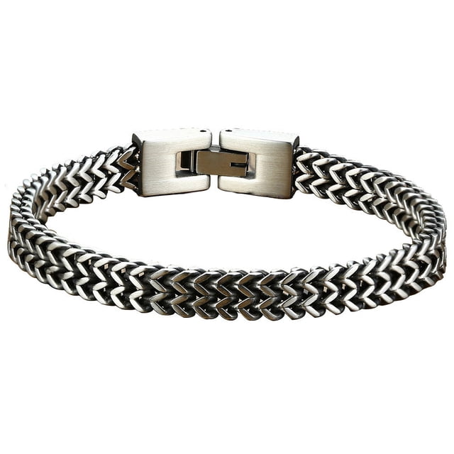 Sonducket de 19 cm/21 cm, brazalete de acero de titanio, estilo europeo americano, cadena de mano de quilla trenzada de moda para hombres con Ropa, zapatos y accesorios Miscelánea Antiguo 21CM Sonducket AP014719-08