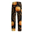 thumbnail image 5 of WTOBBY Men's Halloween Print Drawstring Casual Pajama Pants for Lounge Wear, Comfortable Sleepwear with Elastic Waist, Spooky Design Ideal for Home and Relaxation,Saffron 2XL, 5 of 7