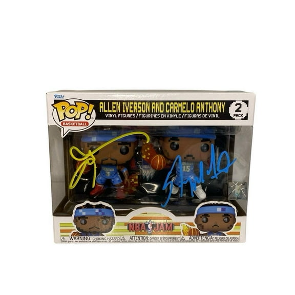 Funko Pop! NBA JAM Nuggets Allen Iverson  Carmello Anthony Signed Autographed