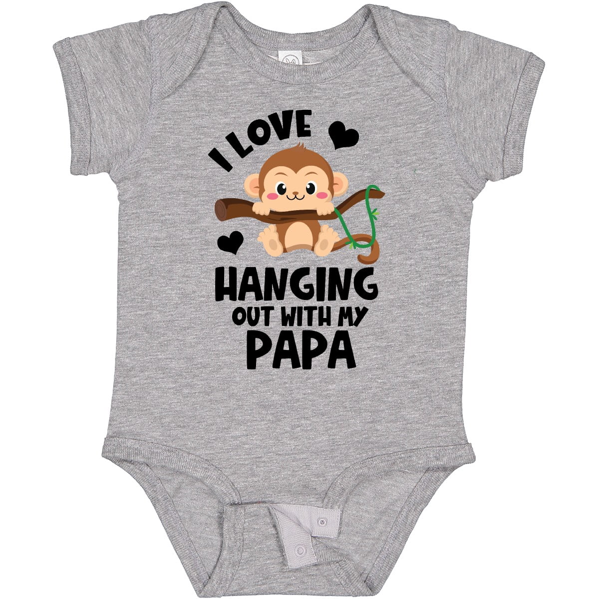 Inktastic Monkey I Love Hanging out with My Papa Boys or Girls Baby Bodysuit