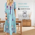 thumbnail image 3 of Vestido largo con estampado floral bohemio Cuello en V Cordón con cordones Ropa de manga larga Kearding AP000133-35B, 3 of 6