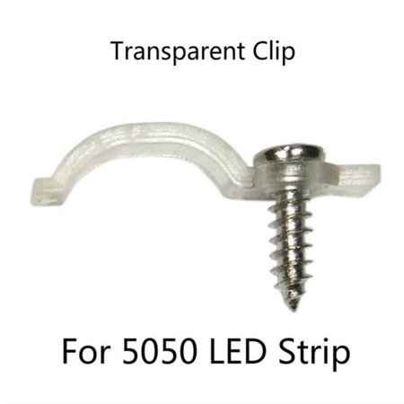 - 10/50/100 pcs Fixer Clip With Screw For Fix 2835/5050 RGB Single Color LED Strip Light Transparent Mounting Bracket Clamp