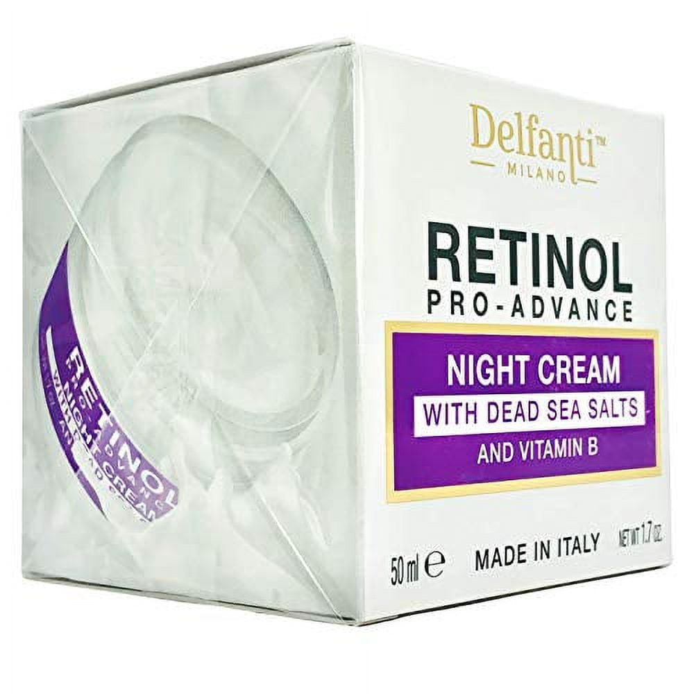 Delfanti Milano • RETINOL PRO-ADVANCE NIGHT CREAM • with dead sea minerals and vitamin B • Made in Italy