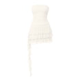 thumbnail image 6 of SAWOBUUN Womens Strapless Tube Top Mini Dress Halter Ruched Bodycon Tiered Ruffled Club Party Cocktail Dresses, 6 of 6