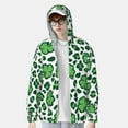 thumbnail image 4 of Fotbe Leopard print St. Patrick's Day Men's Women's UPF 50+ Sun Protection Jacket Hooded Cooling Shirt with Pockets Hiking Outdoor Performance-X-Large, 4 of 9