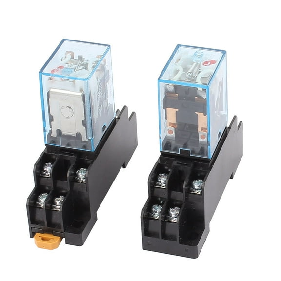 2PCS MY2N-J 24V Coil 8P DPDT Electromagnetic Power Relay w Socket Base