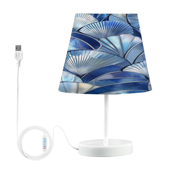 BZSMCE Table Lamp Creative Ocean Wave Shells in Blue Pattern Simple Pattern Night Light