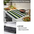 thumbnail image 4 of Green and Stove Top Covers for Electric Stove, 28'x20'' Dark Blue Stripe Minimalist Abstract Striped Glass Ceramic Stove Cover Foldable Rubber Mat Heat Resistant Cooktop Protector for Kitchen, 4 of 8