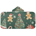 thumbnail image 5 of Yayeee Kids Hooded Towels Toddler Soft Absorbent Beach Bathing Wrap 50" x 23.5", Yellow Christmas Gingerbread, 5 of 5