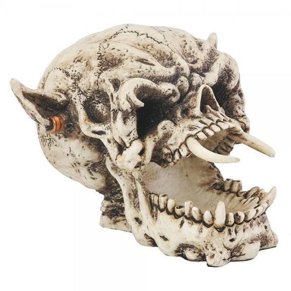 Demon Skull - Collectible Figurine Statue Figure Sculpture Skeleton