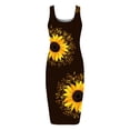 thumbnail image 4 of SMihono Robe Maxi Bohème d'Été pour Femmes Grande Taille Mode pour Femmes à Col Rond Sans Manches Robe Chandail Imprimée Robe de Plage Évasée, 4 of 4