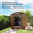 thumbnail image 3 of 7' x 4' Yellow Metal Garden Shed - Outdoor Storage House w/ Foundation Kit | Patio & Backyard Tool Storage, 3 of 7