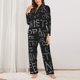 thumbnail image 2 of Balery Black Scientific Conjunto de Pijama con Estampado para Mujer, Conjunto de Dos Piezas con Manga Larga, Ropa de Dormir Suave con Bolsillos, Pijamas Cómodos-X-Large, 2 of 7