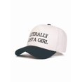 thumbnail image 4 of LITERALLY JUST A GIRL Embroidered Trucker Hat, Adjustable Snapback Cap with Bold Text Design, Fun and Stylish Baseball Hat for Women, Perfect Gift for Casual Outfits and Everyday Fashion, 4 of 5