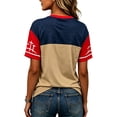 thumbnail image 4 of JULMCOMO Women's Summer Tops 2026 Soccer Cup V Neck Short Sleeve Fan Wear USA Soccer Jersey American Flag Football Graphic Tees 03-Khaki S, 4 of 4