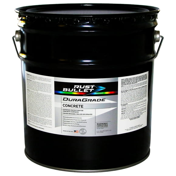 RUST BULLET - DuraGrade Concrete High-Performance Easy to Apply Concrete Coating in Vibrant Colors for Garage Floors, Basements, Porch, Patio and more - 5 Gallons, White
