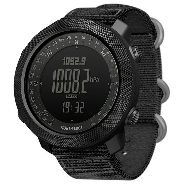 Montre de sport numérique pour homme avec altimètre baromètre boussole  heure mondiale 50 m étanche podomètre montre-bracelet 