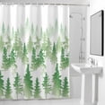 thumbnail image 4 of Pine Tree Fabric Shower Curtain Nature Foggy Forest Green Ombre Washable Shower Curtains for Bathroom, Waterproof Bath Curtain with Hooks Home Decor 72x84in, 4 of 8