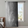 thumbnail image 3 of Black Grey Ombre Semi Sheer Curtains Drapes for Living Room, Bedroom, French Doors Window 45 Inches Long, Coastal Beach Modern Abstract Art Rod Pocket Chiffon Curtain Drapery Voile Draperies Panel, 3 of 8