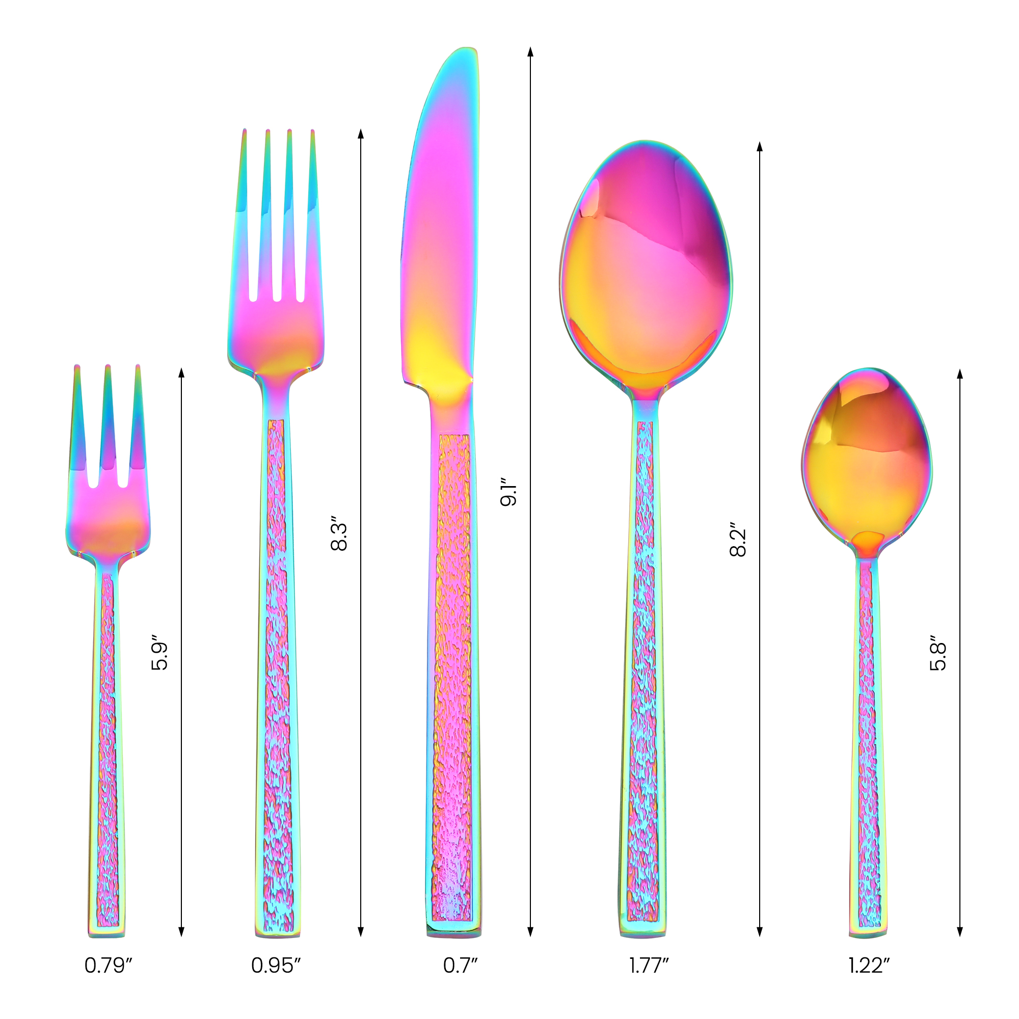 Unique Bargains 30 Pieces Stainless Steel Silverware Set for 6 Colorful
