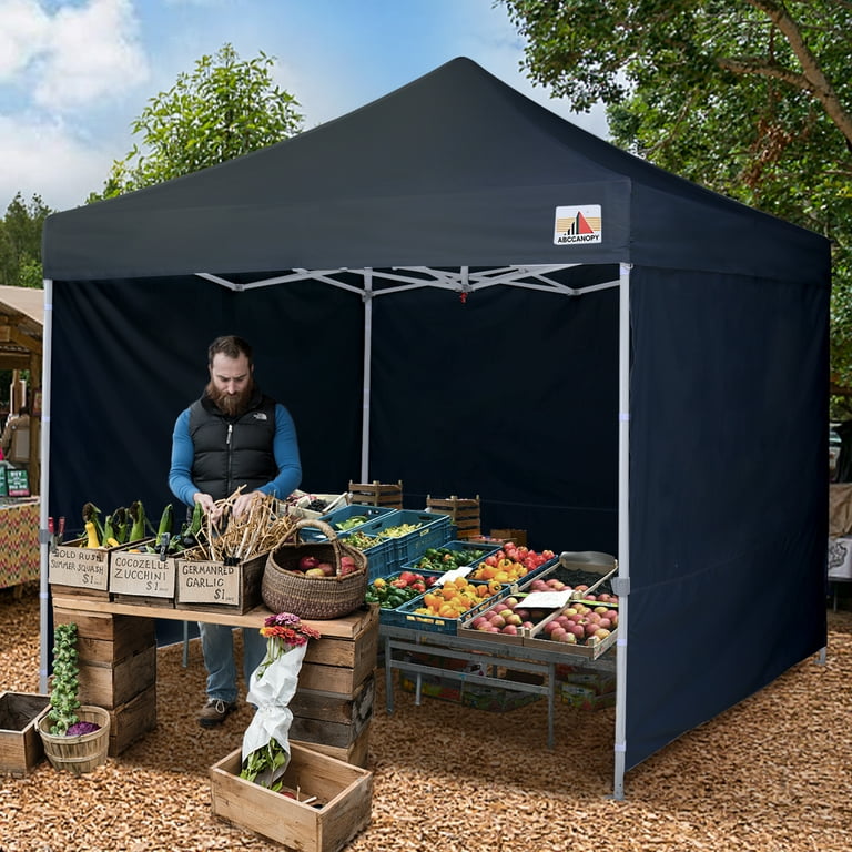 ABCCANOPY 10 ft x 10 ft Metal Pop Up Commercial Canopy Tent with walls Black