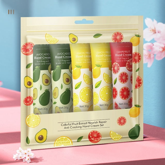 Pisexur Belleza Maquillaje Crema de manos Fruit Care Set Crema de manos Hidratante de alta suavidad para manospara mujeres y hombres