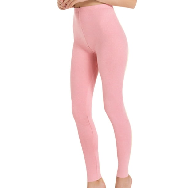 LUXUR Woemen High Waist Compression Pants Stretch Workout Long Johns Light  Pink 170(XL)
