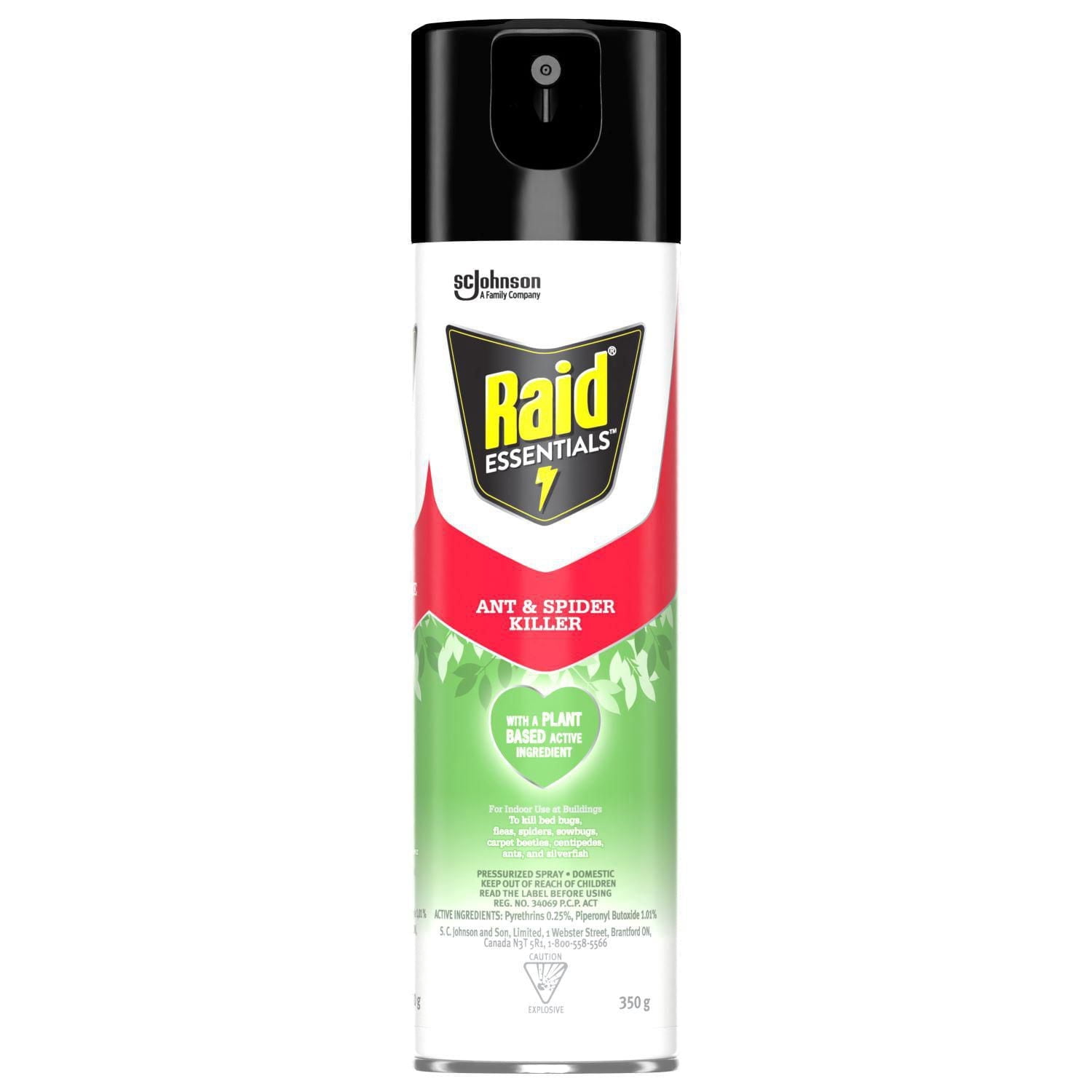 Insecticide Raid Essentials contre les fourmis et les araignées, pour utilisation à l’intérieur, 350 g