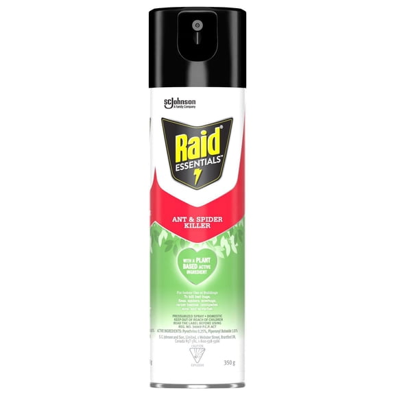 Insecticide Raid Essentials contre les fourmis et les araignées, pour utilisation à l’intérieur, 350 g