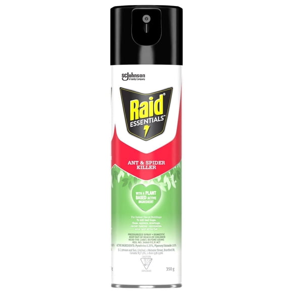 Insecticide Raid Essentials contre les fourmis et les araignées, pour utilisation à l’intérieur, 350 g